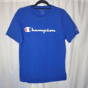 ♡♡ Champion Center Logo Royal Blue Short Sleeve T-Shirt Size Medium
